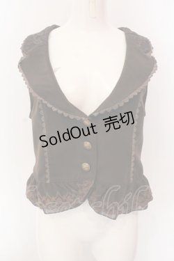 画像1: axes femme / 裾刺繍ベスト M ブラウン O-25-02-28-059-AX-TO-OW-OS