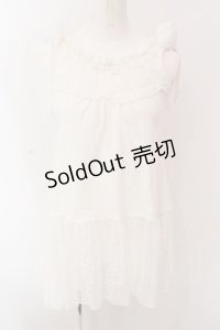 axes femme / 肩リボンロングインナー F シロ O-25-02-28-060-AX-TO-OW-OS