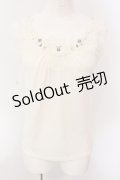 axes femme / ビジュー×レース使いタンク F シロ O-25-02-28-062-AX-TO-OW-OS