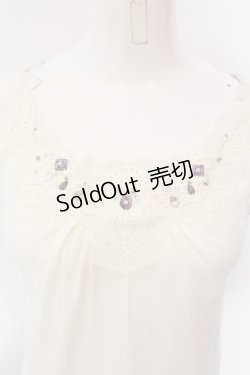 画像2: axes femme / ビジュー×レース使いタンク F シロ O-25-02-28-062-AX-TO-OW-OS