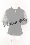 axes femme / ビジュー付チュール袖トップス F クロ O-25-02-28-066-AX-TO-OW-OS