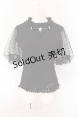 axes femme / ビジュー付チュール袖トップス F クロ O-25-02-28-066-AX-TO-OW-OS