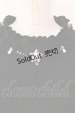 画像2: axes femme / ビジュー付チュール袖トップス F クロ O-25-02-28-066-AX-TO-OW-OS