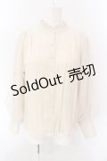 axes femme / 袖チュールブラウス M キナリ O-25-02-28-067-AX-BL-OW-OS