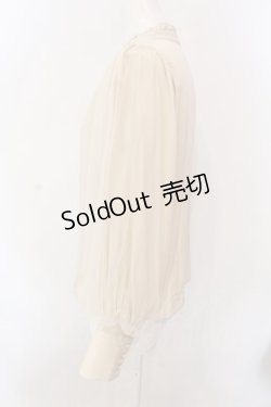 画像2: axes femme / 袖チュールブラウス M キナリ O-25-02-28-067-AX-BL-OW-OS