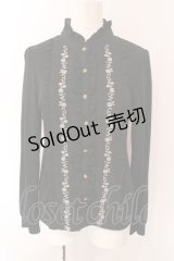 axes femme / 薔薇刺繍ブラウス風プルオーバー F クロ O-25-02-28-068-AX-TO-OW-OS