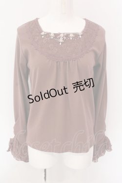 画像1: axes femme / サテンローズデザインプルオーバー F モカ O-25-02-28-072-AX-TO-OW-OS