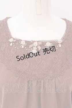 画像2: axes femme / サテンローズデザインプルオーバー F モカ O-25-02-28-072-AX-TO-OW-OS
