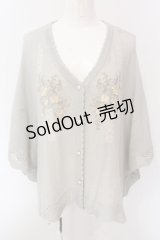 axes femme / レース×ローズ刺繍ポンチョ F グリーン O-25-02-28-076-AX-TO-OW-OS