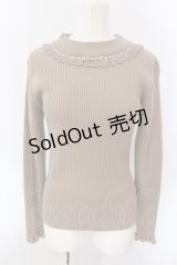 axes femme / バラボトルネックリブニットプルオーバー M モカ O-25-02-28-077-AX-TO-OW-OS