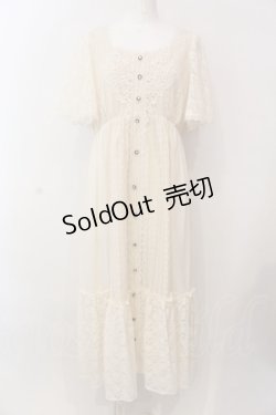 画像1: axes femme / レース×シフォンドレス風ワンピース F キナリ O-25-02-28-078-AX-OP-OW-OS