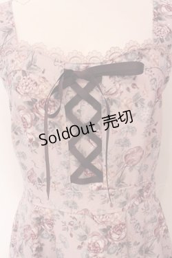 画像2: axes femme / ロマンティックローズ柄ジャンパースカート F ピンク O-25-02-28-080-AX-OP-OW-OS