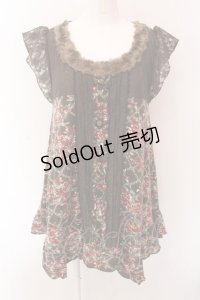 axes femme / 起毛ローズ柄チュニック M ブラウン O-25-02-28-082-AX-TO-OW-OS