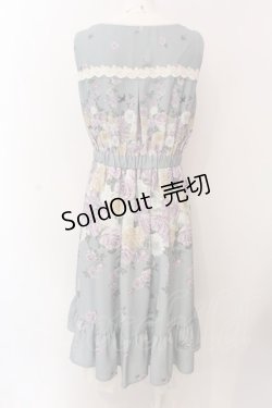 画像4: axes femme / 蔓薔薇柄ノースリワンピース F グリーン O-25-02-28-085-AX-OP-OW-OS