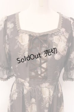 画像2: axes femme / ミルフィーユローズ柄ワンピース M ブラウン O-25-02-28-088-AX-OP-OW-OS