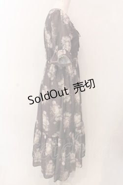 画像3: axes femme / ミルフィーユローズ柄ワンピース M ブラウン O-25-02-28-088-AX-OP-OW-OS