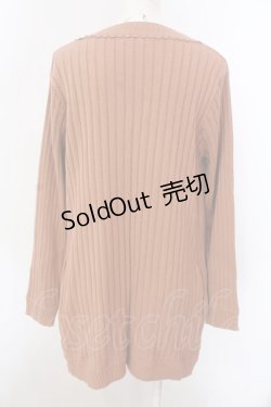 画像2: axes femme / テレコトッパーカーディガン M オレンジ O-25-02-28-011-AX-TO-IG-OS