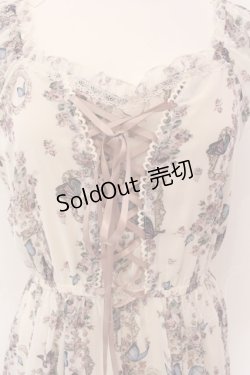 画像2: axes femme / パピヨンローズ柄編上ワンピース F キナリ O-25-02-28-091-AX-OP-OW-OS