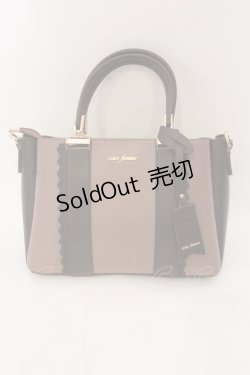 画像1: axes femme / タグチャーム付き配色バッグ  ピンク×ブラウン O-25-02-28-099-AX-BG-OW-OS