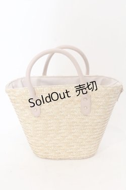 画像2: axes femme / バラ型押しポケットかごバッグ  ナチュラル×ピンク O-25-02-28-100-AX-BG-OW-OS