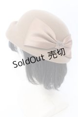 axes femme / リボン付ウールフェルトハット 57.5ｃｍ モカ O-25-02-28-105-AX-AC-OW-OS