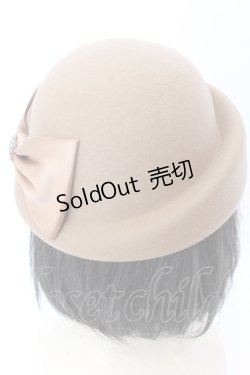 画像2: axes femme / リボン付ウールフェルトハット 57.5ｃｍ モカ O-25-02-28-105-AX-AC-OW-OS