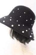 axes femme / パールモチーフハット 58ｃｍ クロ O-25-02-28-106-AX-AC-OW-OS