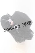 axes femme / 巻き薔薇レース雑材カンカン帽 57ｃｍ クロ O-25-02-28-107-AX-AC-OW-OS