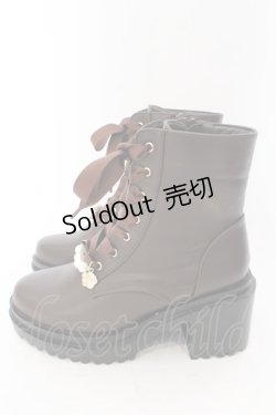 画像2: axes femme / パールチャーム付ミドルブーツ S ブラウン O-25-02-28-110-AX-SH-OW-OS