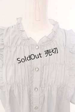 画像2: axes femme / ギャザーデザインフレア袖ブラウス L ブルー O-25-02-28-021-AX-BL-IG-OS