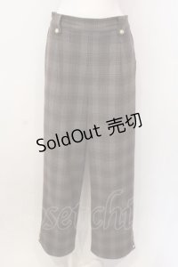 axes femme / 裾釦起毛チェックワイドパンツ L ブラウン O-25-02-28-025-AX-PA-IG-OS