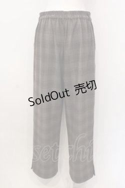 画像3: axes femme / 裾釦起毛チェックワイドパンツ L ブラウン O-25-02-28-025-AX-PA-IG-OS