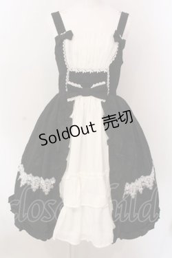 画像1: axes femme kawaii / メアリージャンパースカート M クロ×シロ O-25-02-28-030-AX-OP-IG-OS