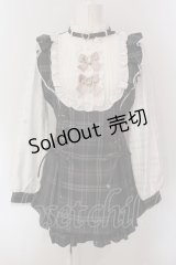 NOEMIE / さきまるちゃんコラボ!ハートチョーカーシアーチェックWスピンドルセットアップ  クロ×シロ O-25-03-06-001-LO-OP-IG-OS