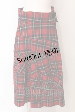 画像1: Jane Marple Dans Le Salon / タータンチェック巻きスカート M アカ O-25-03-06-023-JM-SK-IG-ZT005