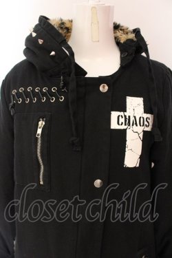 画像2: HELL CAT PUNKS / アイレットレースアップモッズコート  ブラック×裏地レッド O-25-03-06-027-PU-CO-IG-ZT-C015
