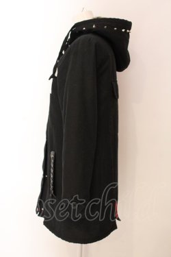 画像3: HELL CAT PUNKS / アイレットレースアップモッズコート  ブラック×裏地レッド O-25-03-06-027-PU-CO-IG-ZT-C015