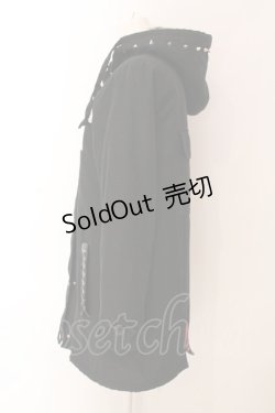 画像3: HELL CAT PUNKS / アイレットレースアップモッズコート  ブラック×裏地レッド O-25-03-06-027-PU-CO-IG-ZT-C015