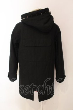 画像4: HELL CAT PUNKS / アイレットレースアップモッズコート  ブラック×裏地レッド O-25-03-06-027-PU-CO-IG-ZT-C015