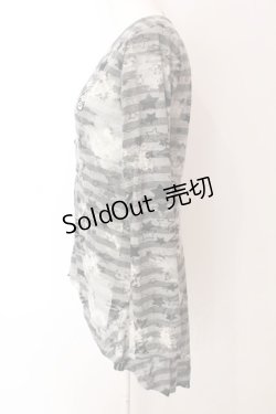 画像3: PEACE NOW / 透かしボーダースターカットカーディガン  グレー O-25-03-06-030-PU-TO-IG-OS