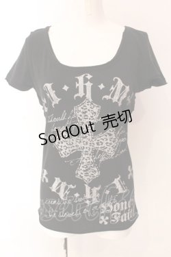 画像1: LAZY DAISY / スパイダーカットプリントTシャツ  ブラック O-25-03-06-031-PU-TS-IG-OS