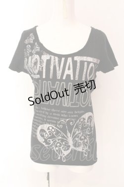 画像1: LAZY DAISY / スパイダーカットプリントロングTシャツ  ブラック O-25-03-06-032-PU-TS-IG-OS