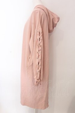画像2: EATME / レースアップスリーブスウェットワンピース  ピンク O-25-03-06-036-LO-OP-IG-ZT078