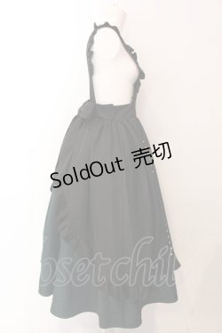 画像3: Amavel / Dark Chember Maidロングエプロンジャンパースカート  クロ×グリーン O-25-03-06-054-CA-SK-IG-OS