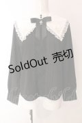 axes femme POETIQUE / クロス刺繍シスターブラウス M クロ×シロ O-25-03-06-062-AX-BL-IG-OS