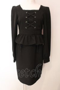 EATME / FRONTレースアップワンピース  クロ O-25-03-06-063-LO-OP-IG-ZT079