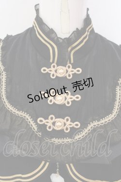 画像2: Lolita原創工作室(海外ロリィタ) / チャイナボタンAラインワピース L ブラック×ゴールド O-25-03-06-008-LO-OP-IG-ZS