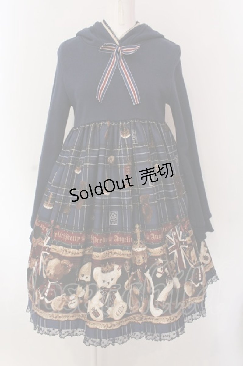 画像1: Angelic Pretty / British Bearカットワンピース  ネイビー O-25-03-06-011-AP-OP-IG-OS (1)