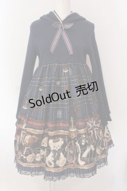 画像1: Angelic Pretty / British Bearカットワンピース  ネイビー O-25-03-06-011-AP-OP-IG-OS