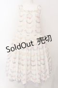 PINK HOUSE / le langage des fleurs ptミディワンピース  シロ×ラベンダー O-25-03-06-013-LO-OP-IG-OS
